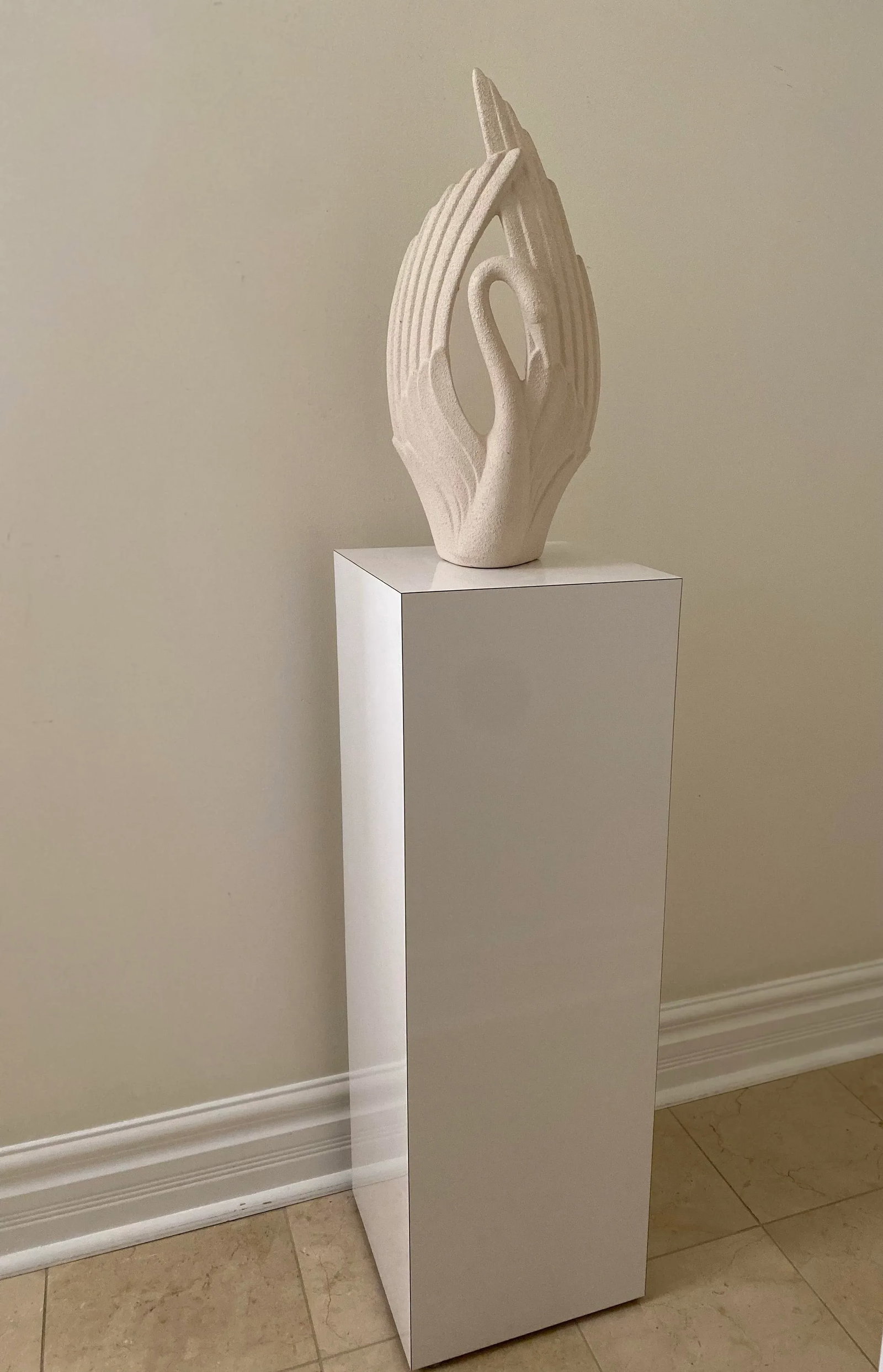 1980s Art Deco Haeger Pottery Large Swan Statue - 2