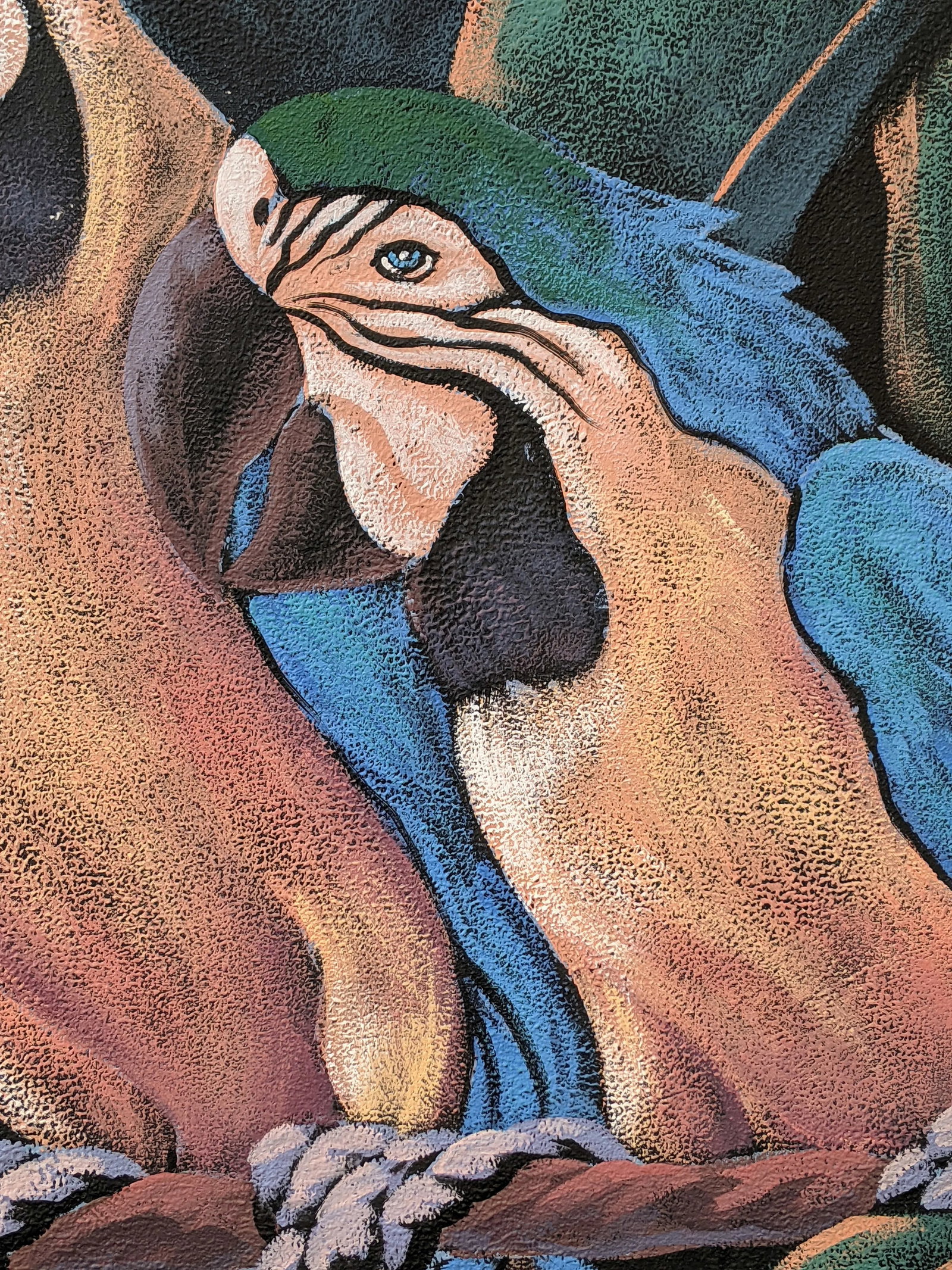 1970s Coastal Tropical Parrot Painting Signed by Lee Reynolds - 5