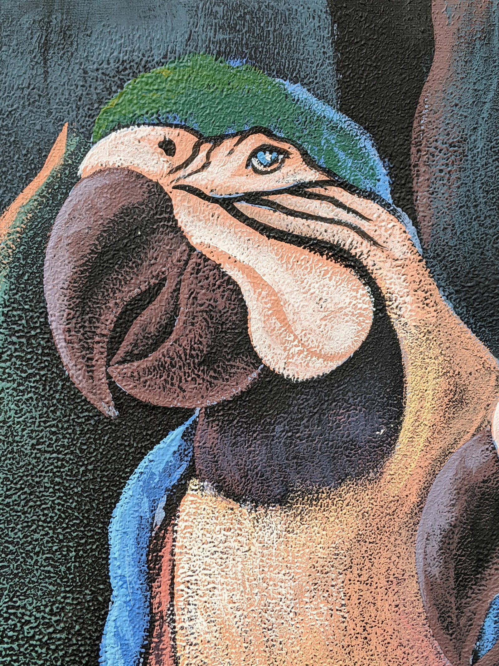1970s Coastal Tropical Parrot Painting Signed by Lee Reynolds - 6
