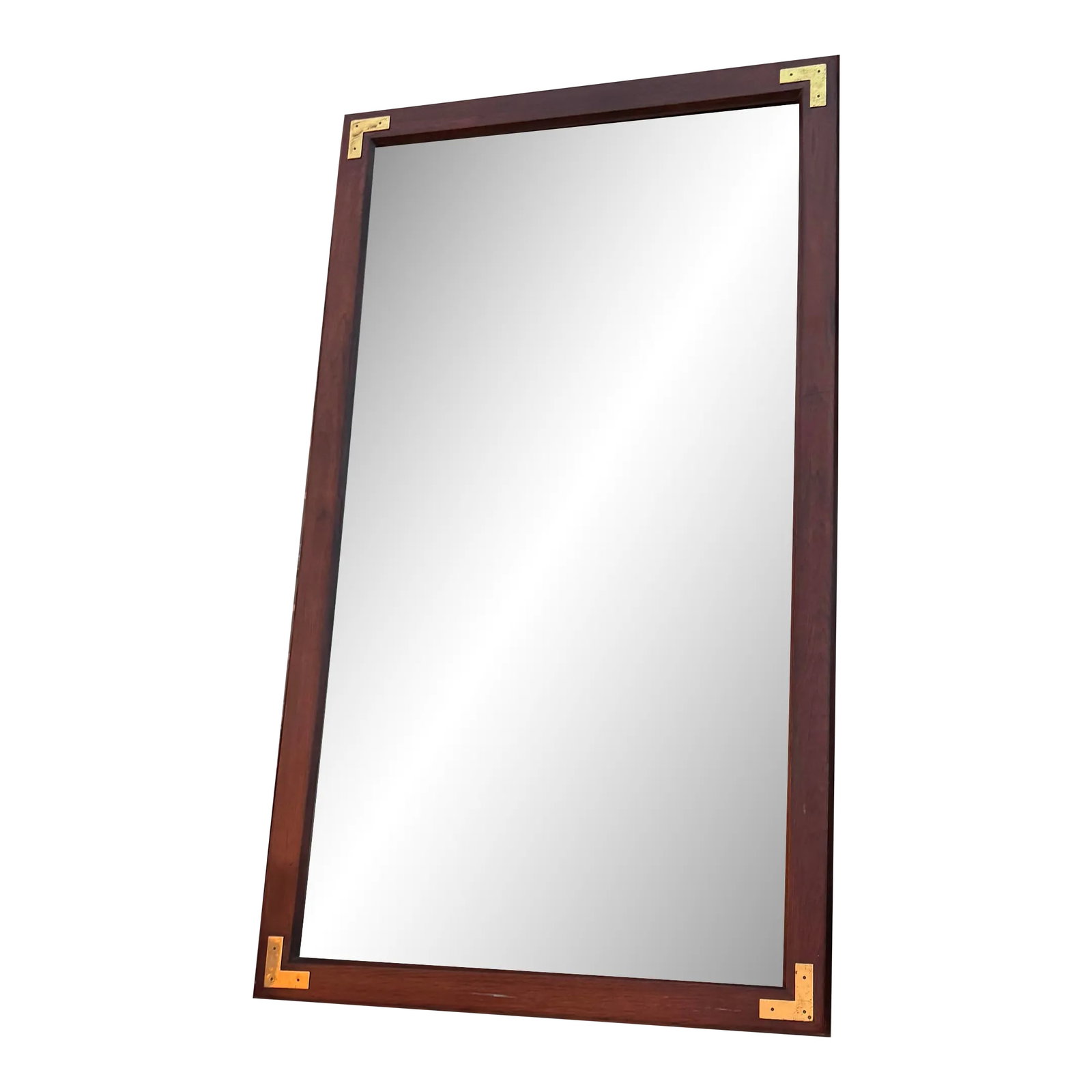 Traditional Wood and Brass Campaign Mirror: This elegant and timeless piece combines classic craftsmanship with modern functionality, making it a perfect addition to any home or office. Crafted from premium, sustainably sourced wood, the mirror