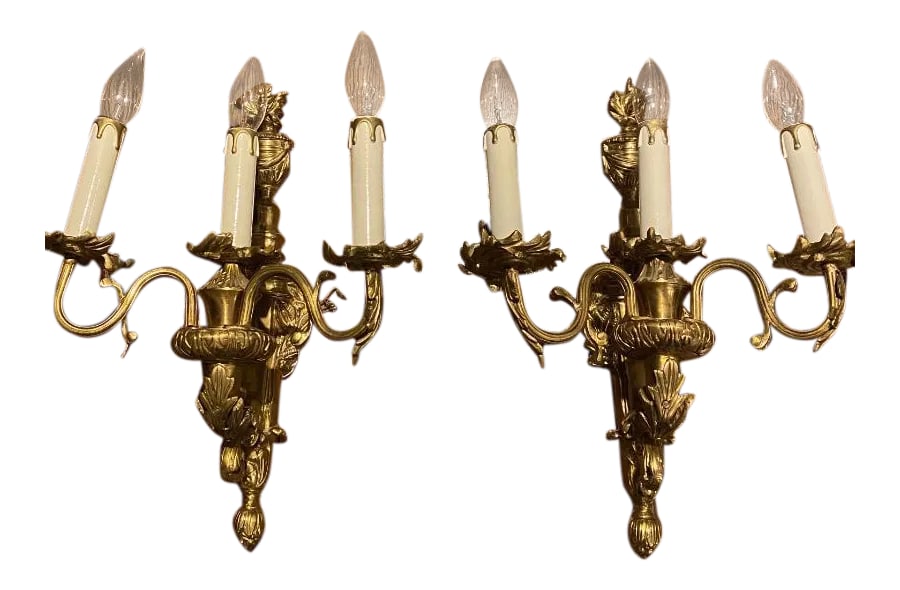 1920s Antique Bronze Sconces - a Pair (1 of 9)
