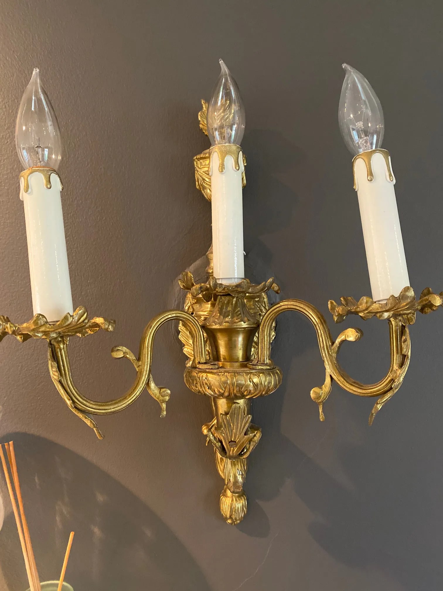 1920s Antique Bronze Sconces - a Pair - 3