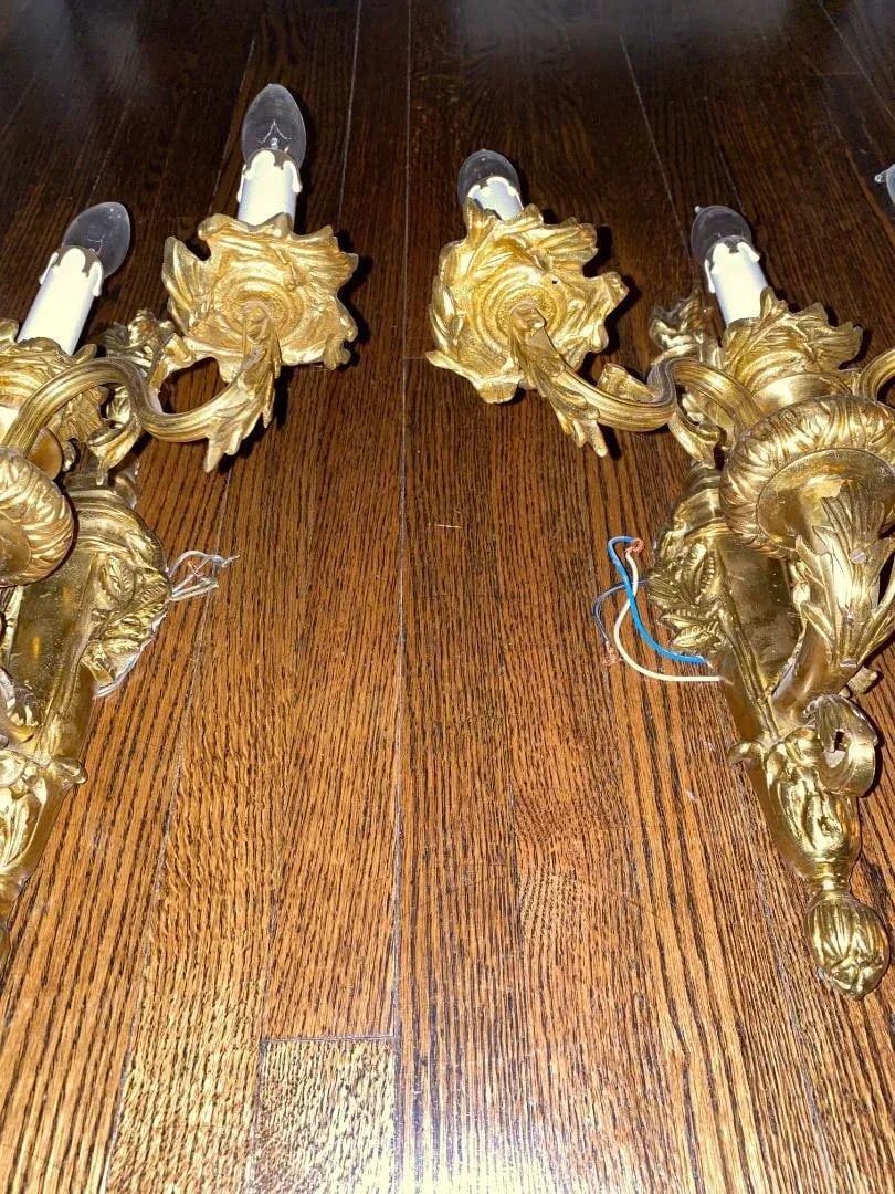 1920s Antique Bronze Sconces - a Pair - 5