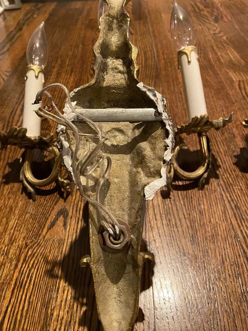 1920s Antique Bronze Sconces - a Pair - 7