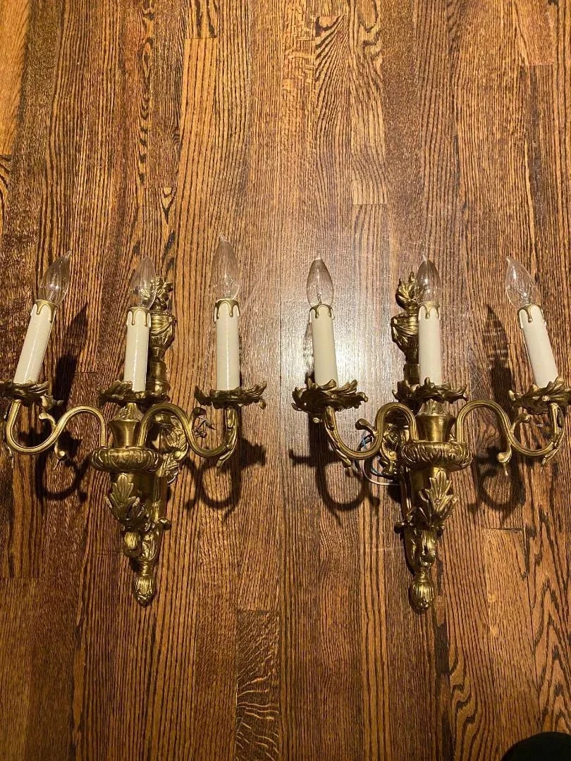 1920s Antique Bronze Sconces - a Pair - 9