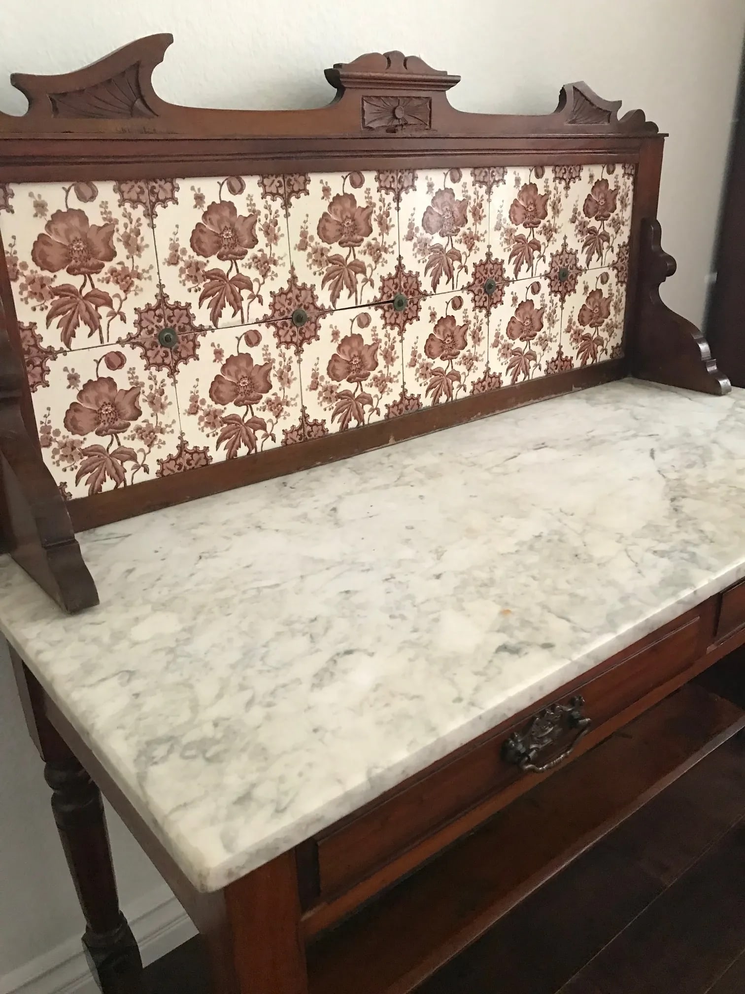 1850-1870 Victorian English Marble Top Washstand - 4