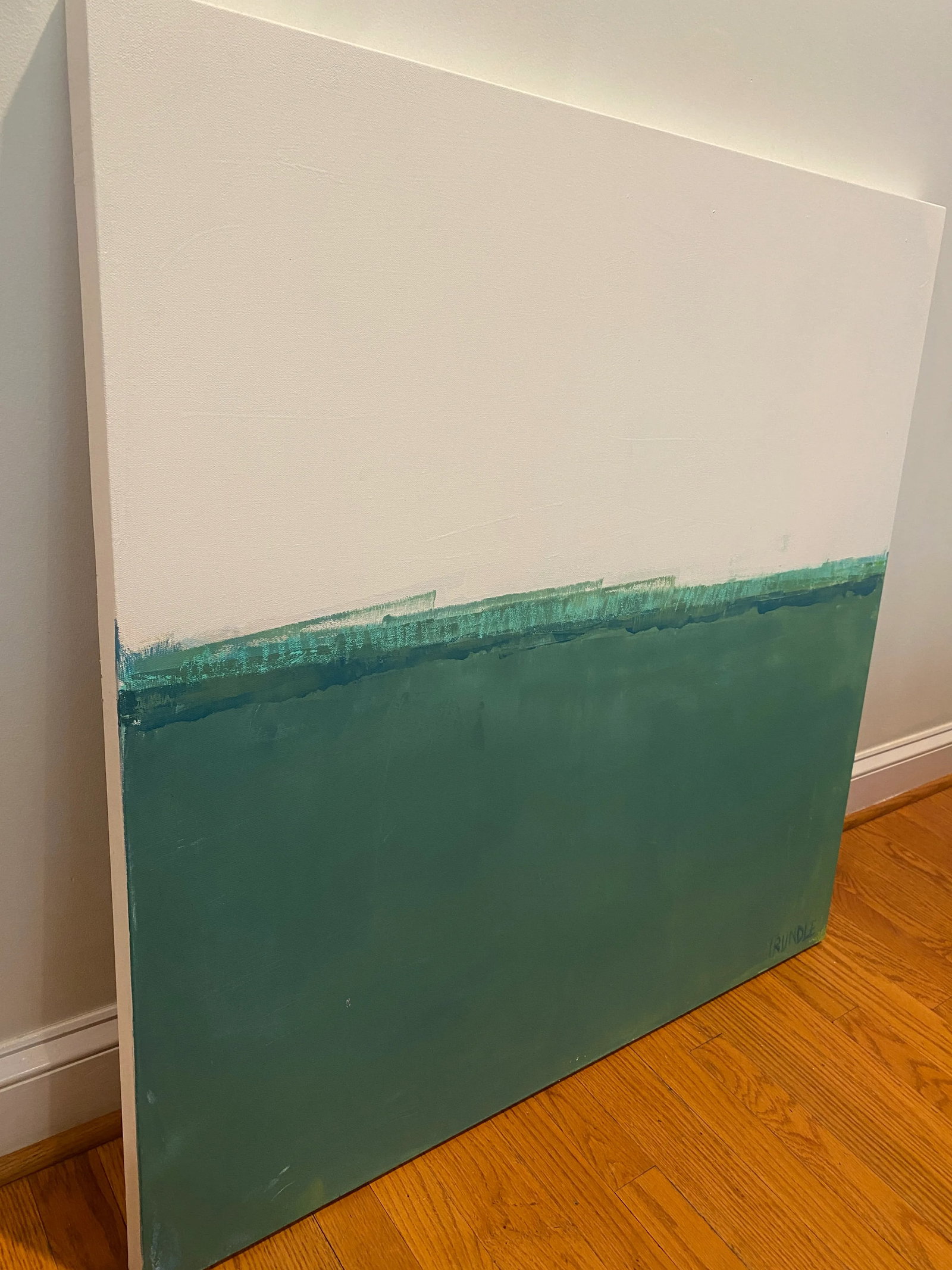Sarah Trundle, Contemporary Abstract Landscape Painting, "Distant" - 10