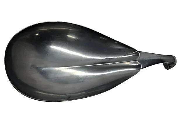 Vintage Eggplant-Shaped Pewter Bowl - 3