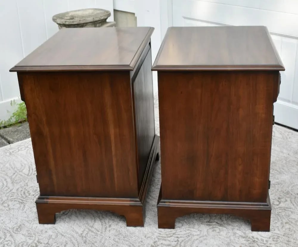 Pennsylvania House Cherry Nightstands Vintage Traditional Bedside Chest Pair - 2
