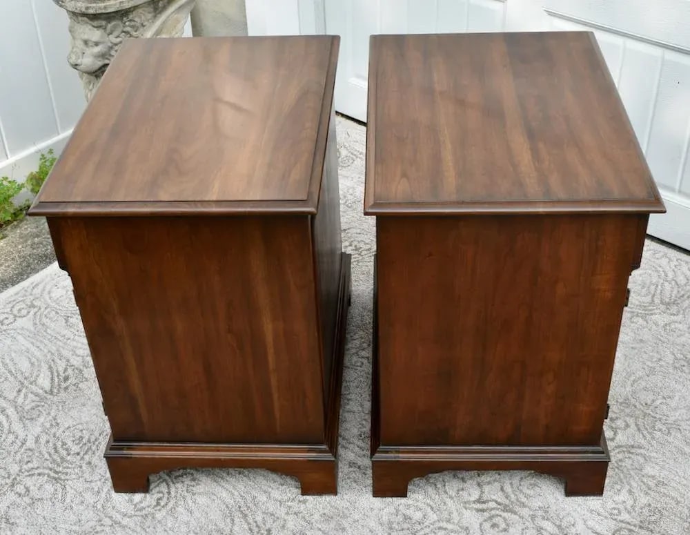 Pennsylvania House Cherry Nightstands Vintage Traditional Bedside Chest Pair - 4