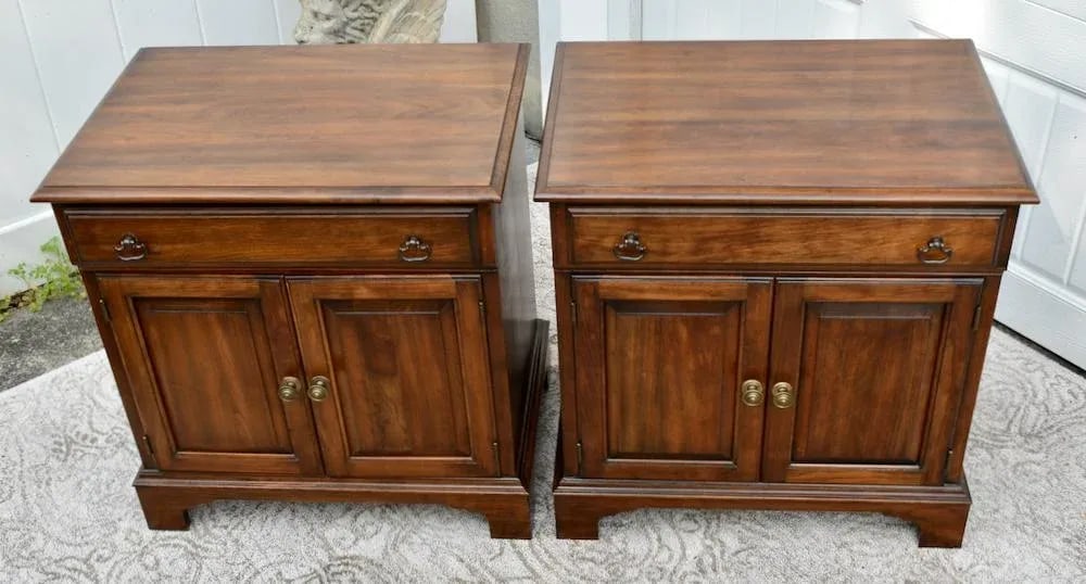 Pennsylvania House Cherry Nightstands Vintage Traditional Bedside Chest Pair - 6