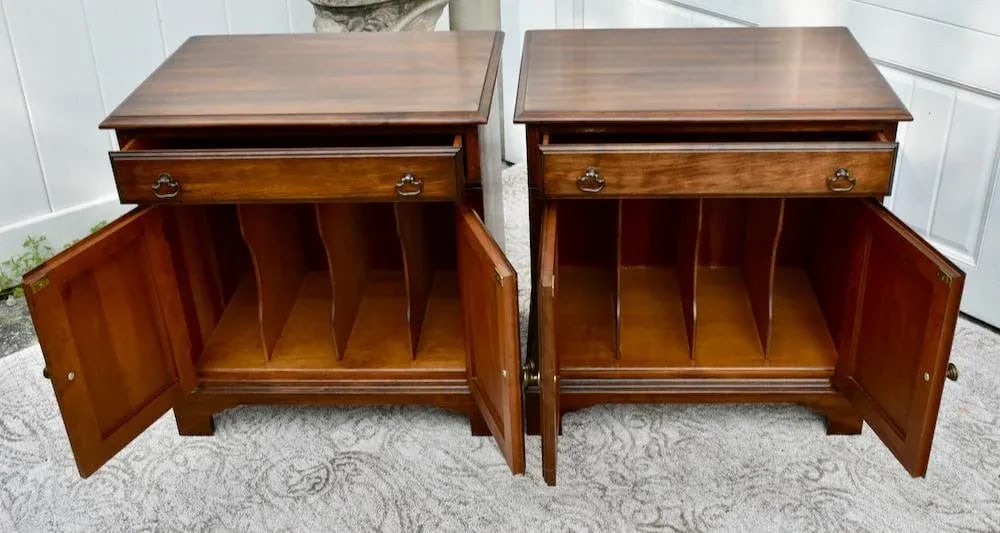 Pennsylvania House Cherry Nightstands Vintage Traditional Bedside Chest Pair - 8