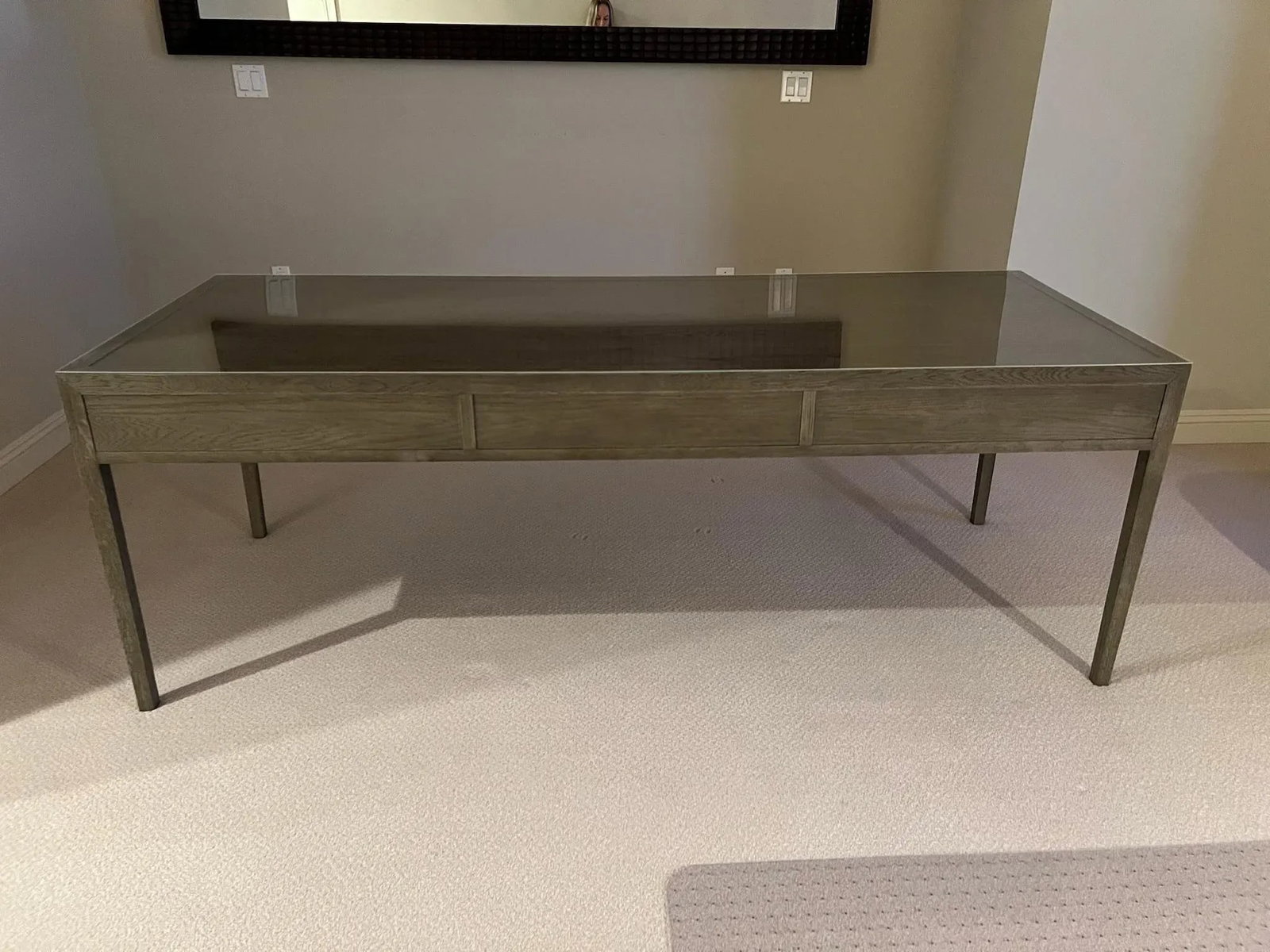 Restoration Hardware French Contemporary Desk in Brushed Grey Oak/Satin Pewter - 2