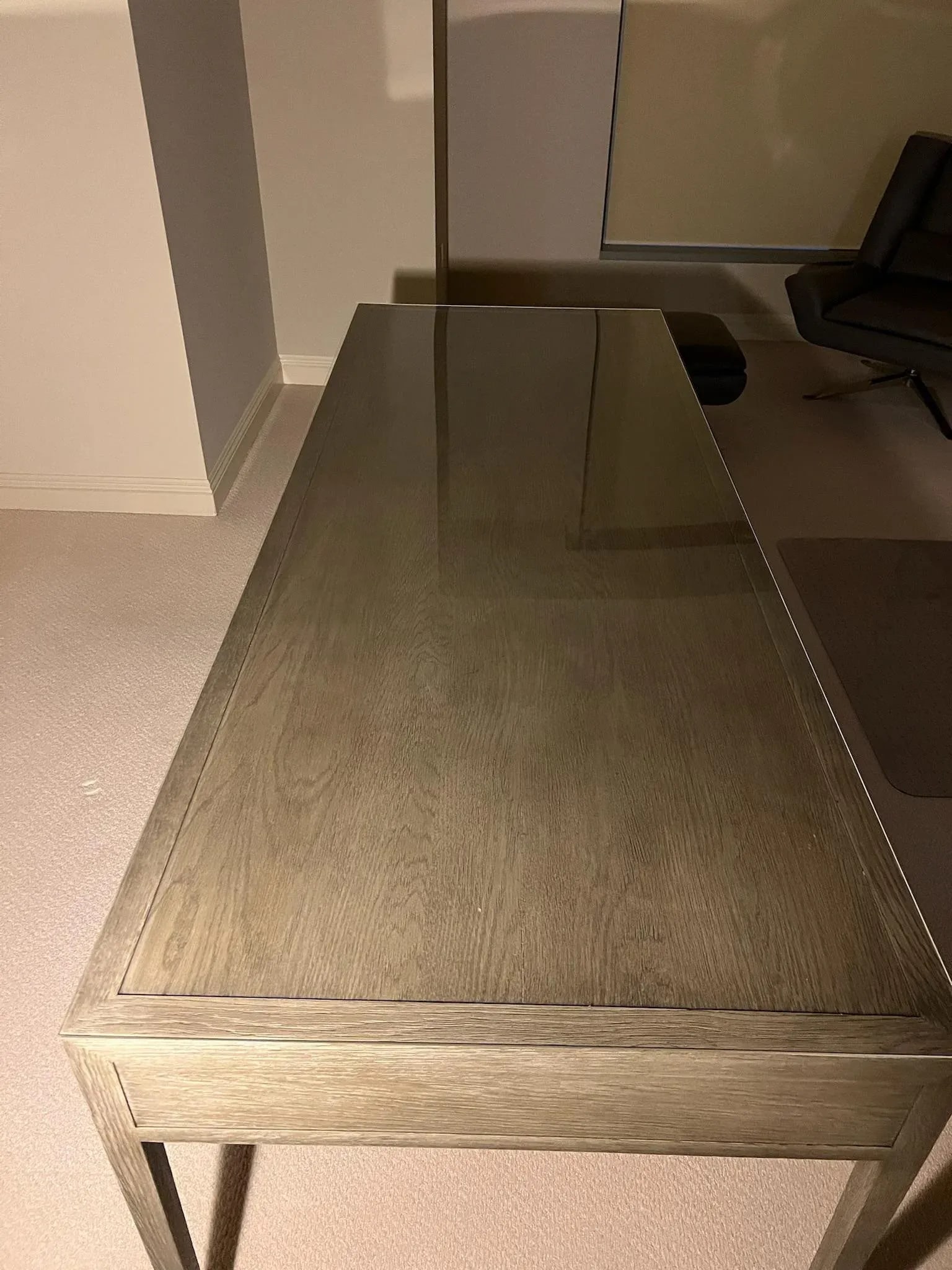 Restoration Hardware French Contemporary Desk in Brushed Grey Oak/Satin Pewter - 4