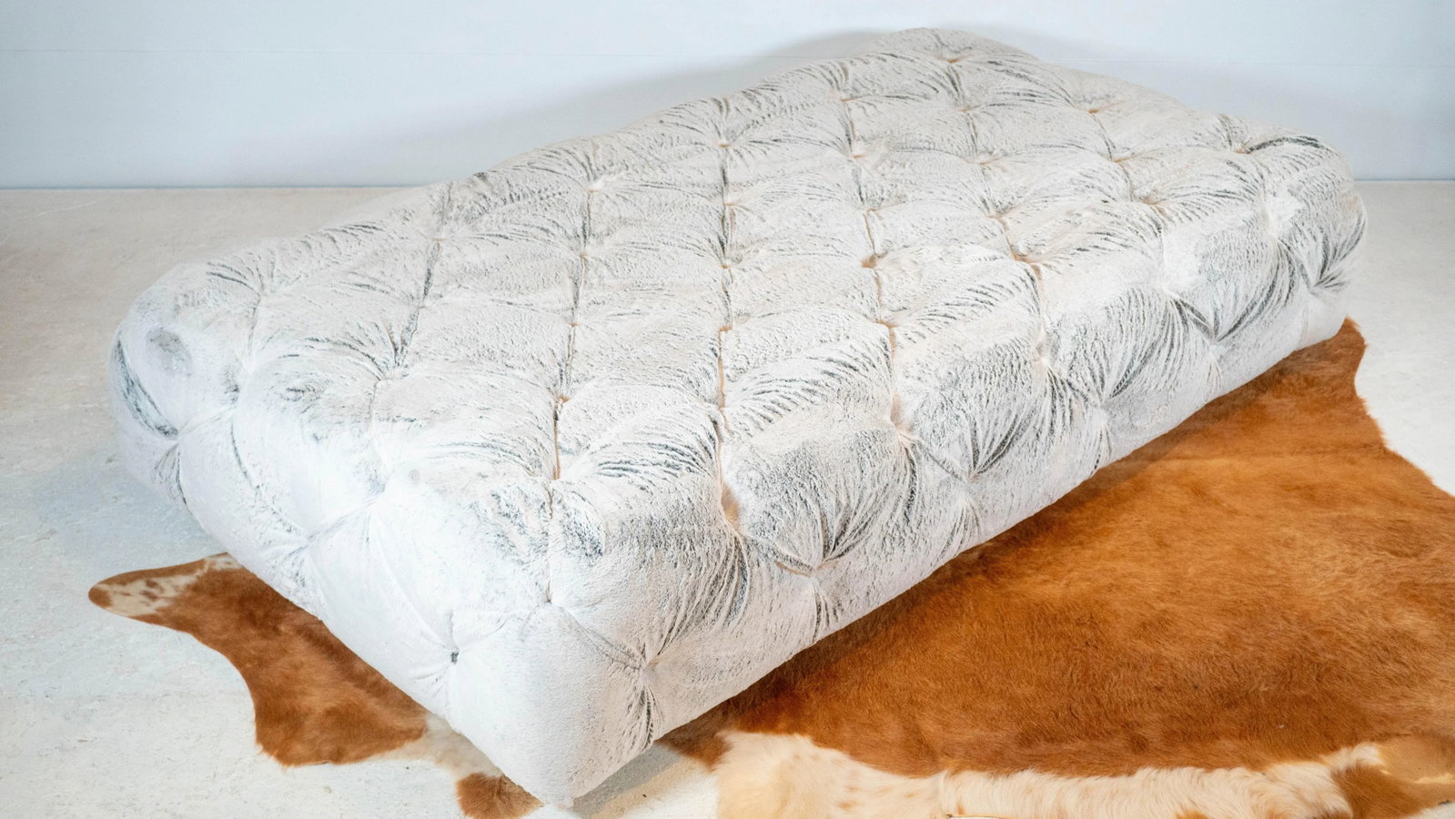 Restoration Hardware Custom Soho Tufted Fur Ottoman - 6