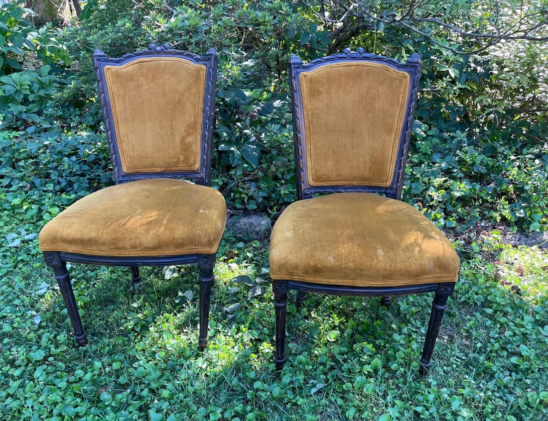 Late 19th Century Pair of Louis XVI Style Side Chairs - 5