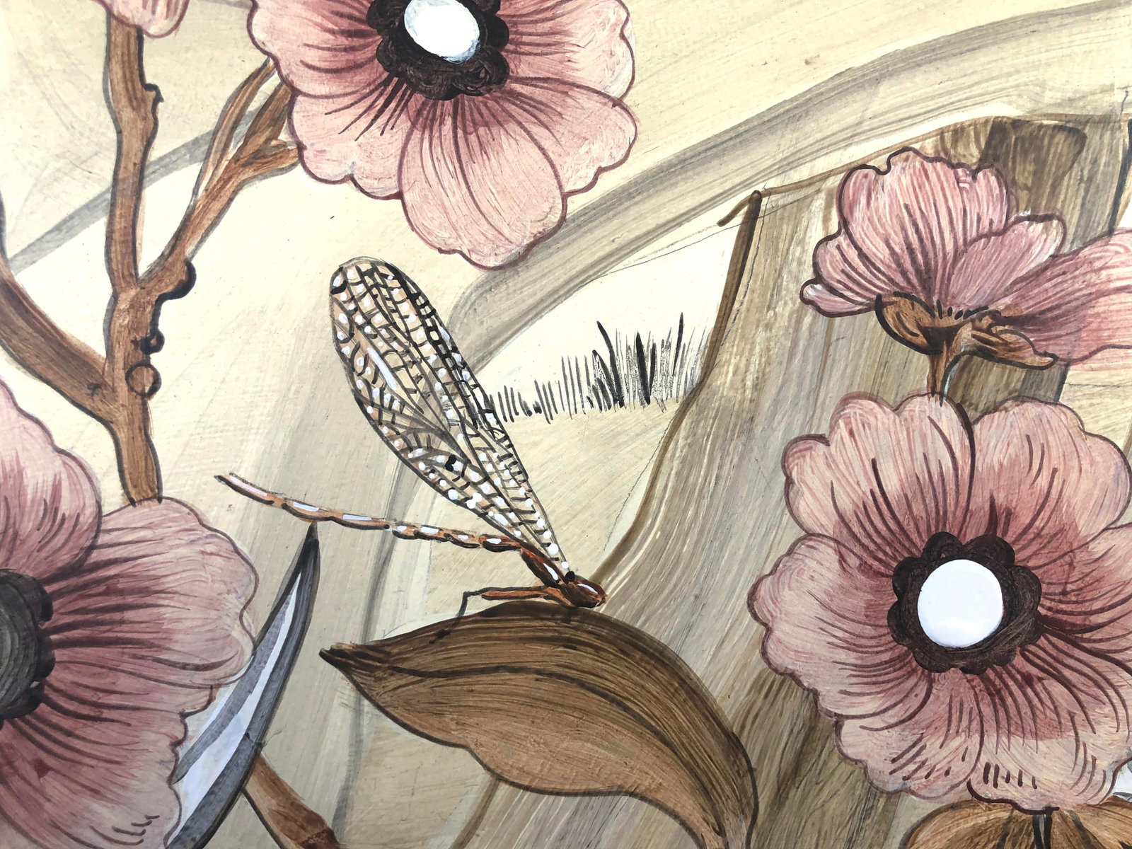 Chinoiserie Style Bird Painting, "Take It to the Nest Level" - 5
