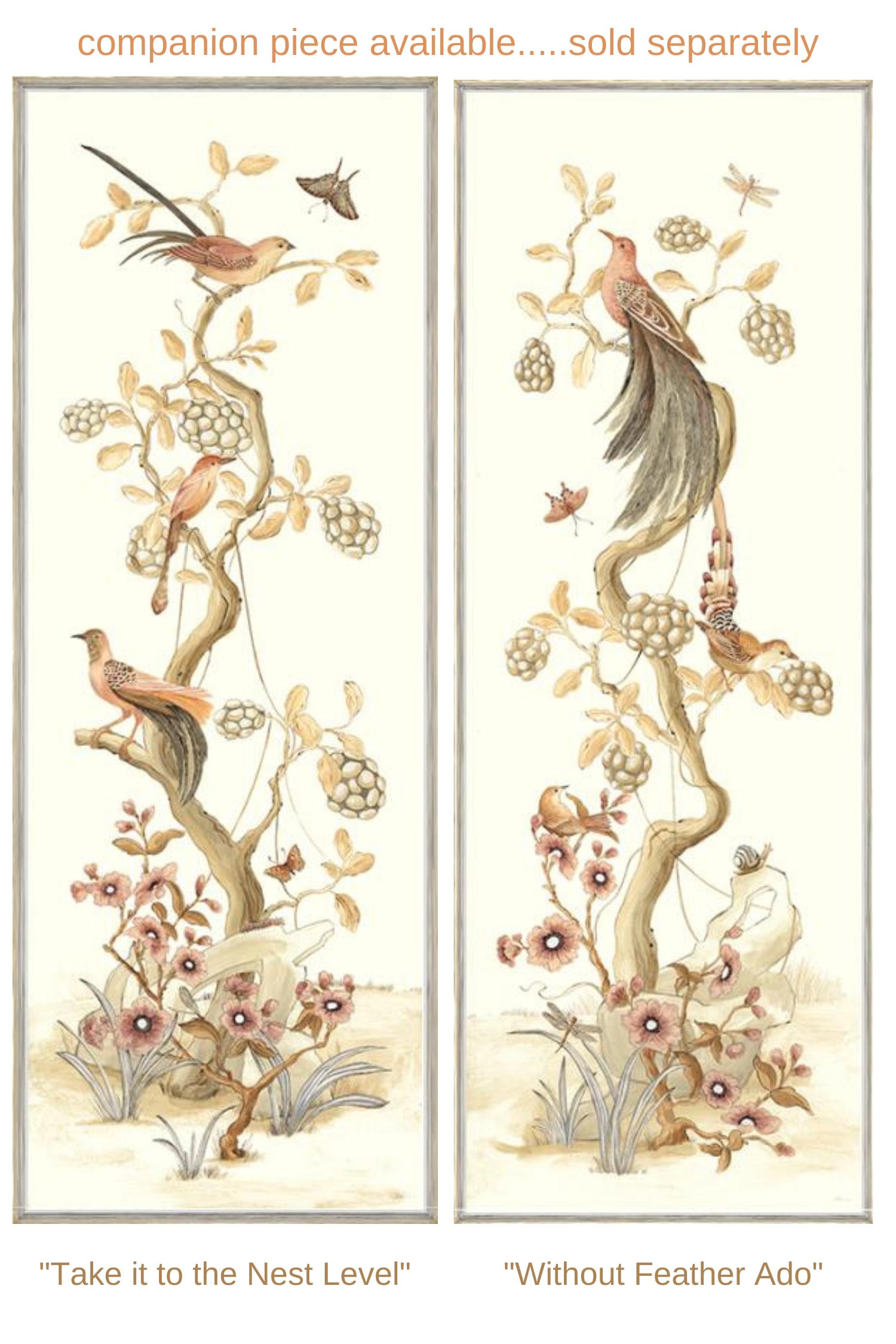 Chinoiserie Style Bird Painting, "Take It to the Nest Level" - 9