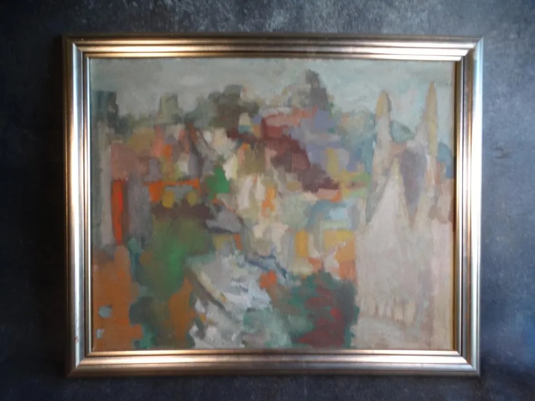 Mid 20th Century Post-Impressionist View of Russian Hill and St Peter and Paul Church in North Beach - 2