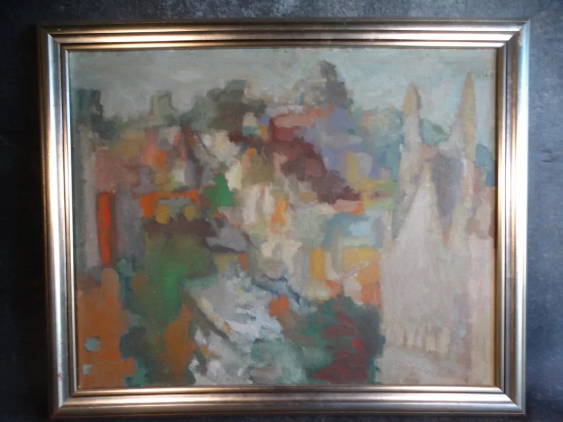 Mid 20th Century Post-Impressionist View of Russian Hill and St Peter and Paul Church in North Beach - 5