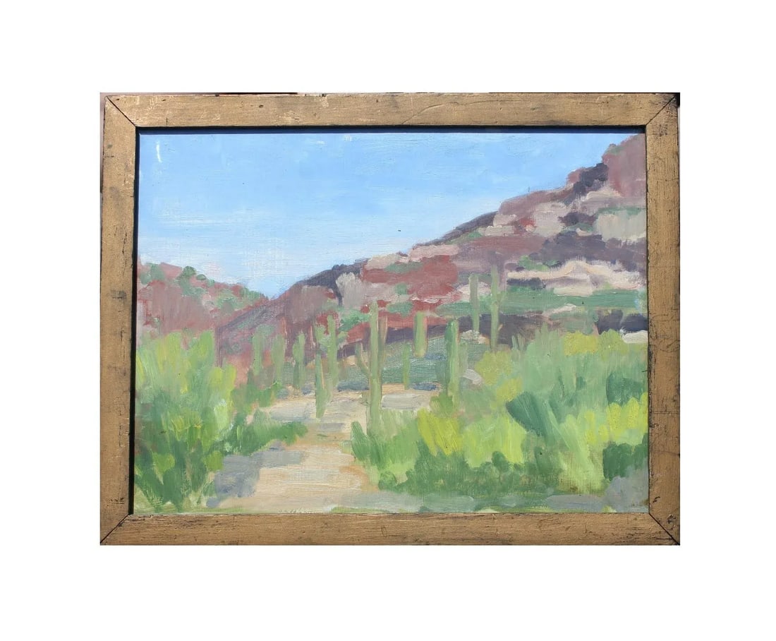 Contemporary Framed Western Desert Oil Paint Landscape by Unknown Artist - 5