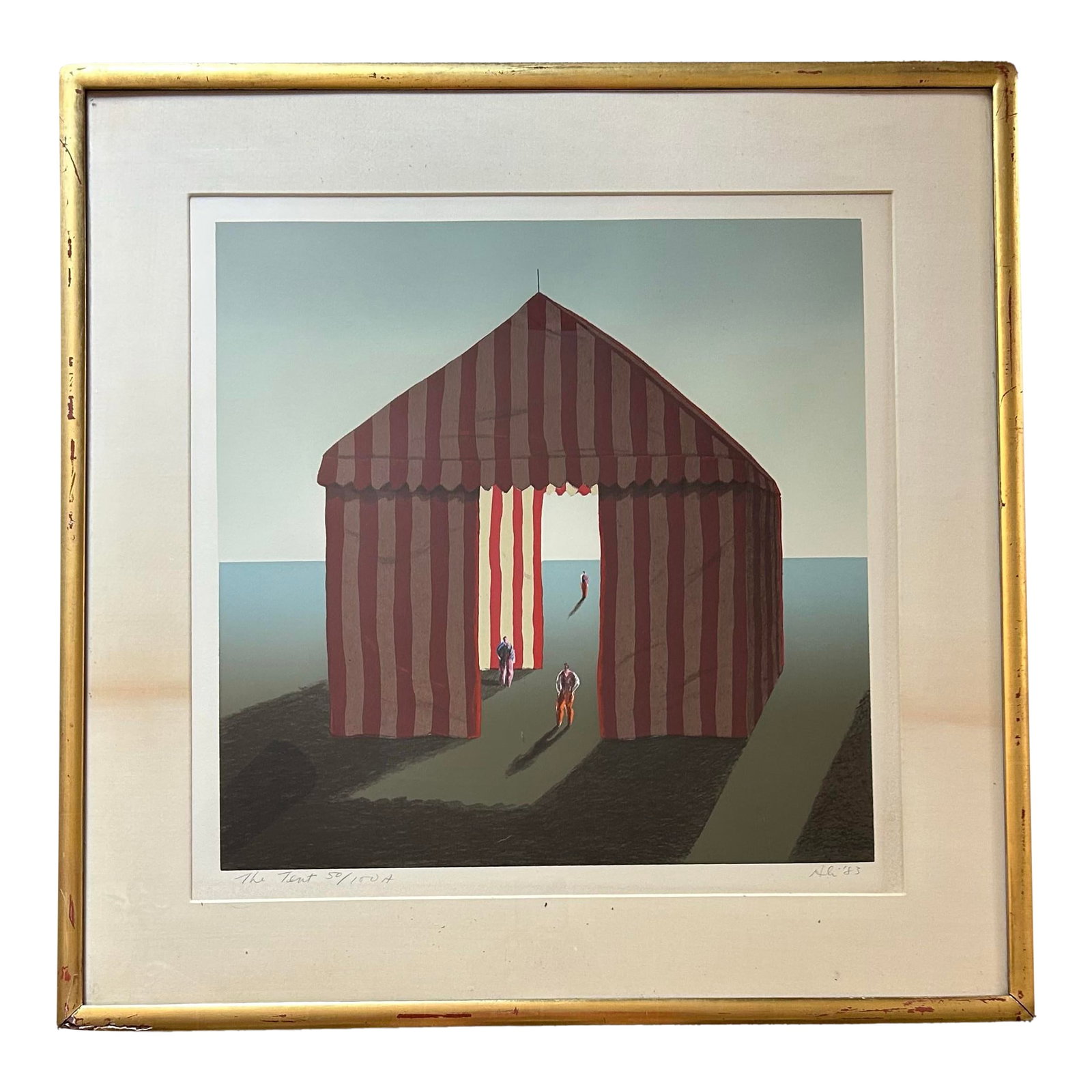 Vintage Lithograph Entitled Circus Tent by Iranian Artist Ali Golkar (1 of 10)