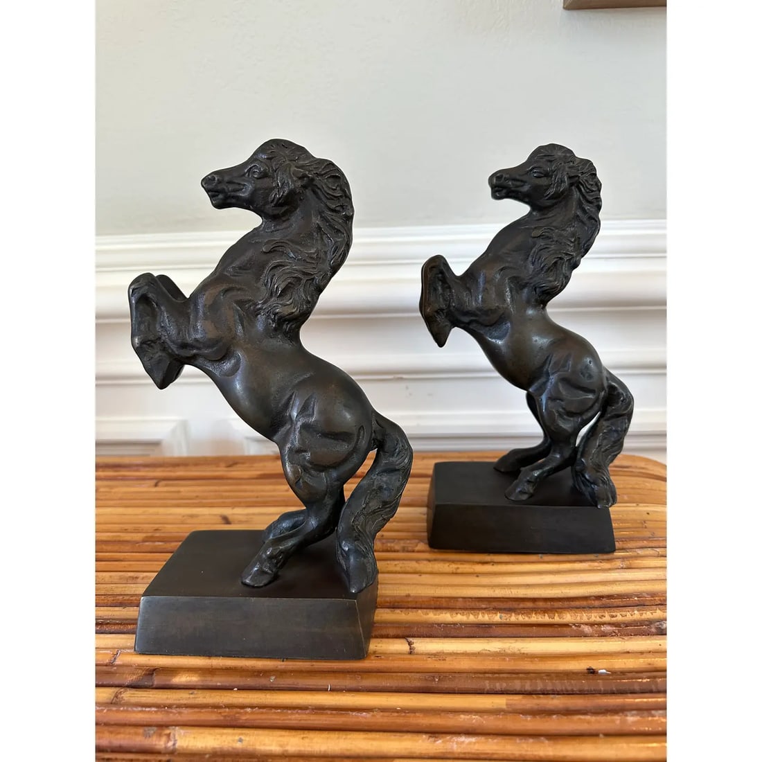 Vintage 1970's Bronze Finish Horse Sculptures -a Pair - 13