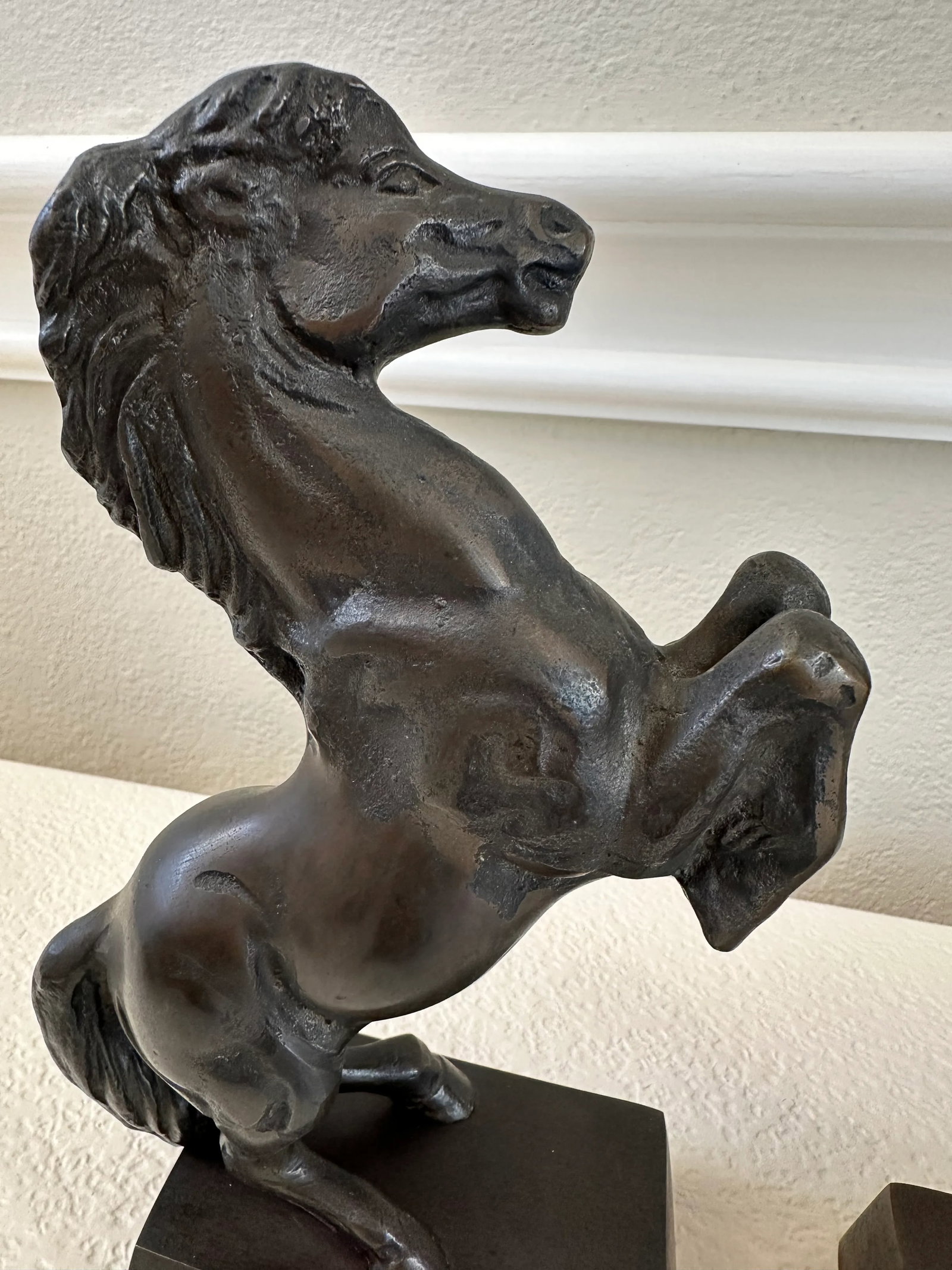 Vintage 1970's Bronze Finish Horse Sculptures -a Pair - 3