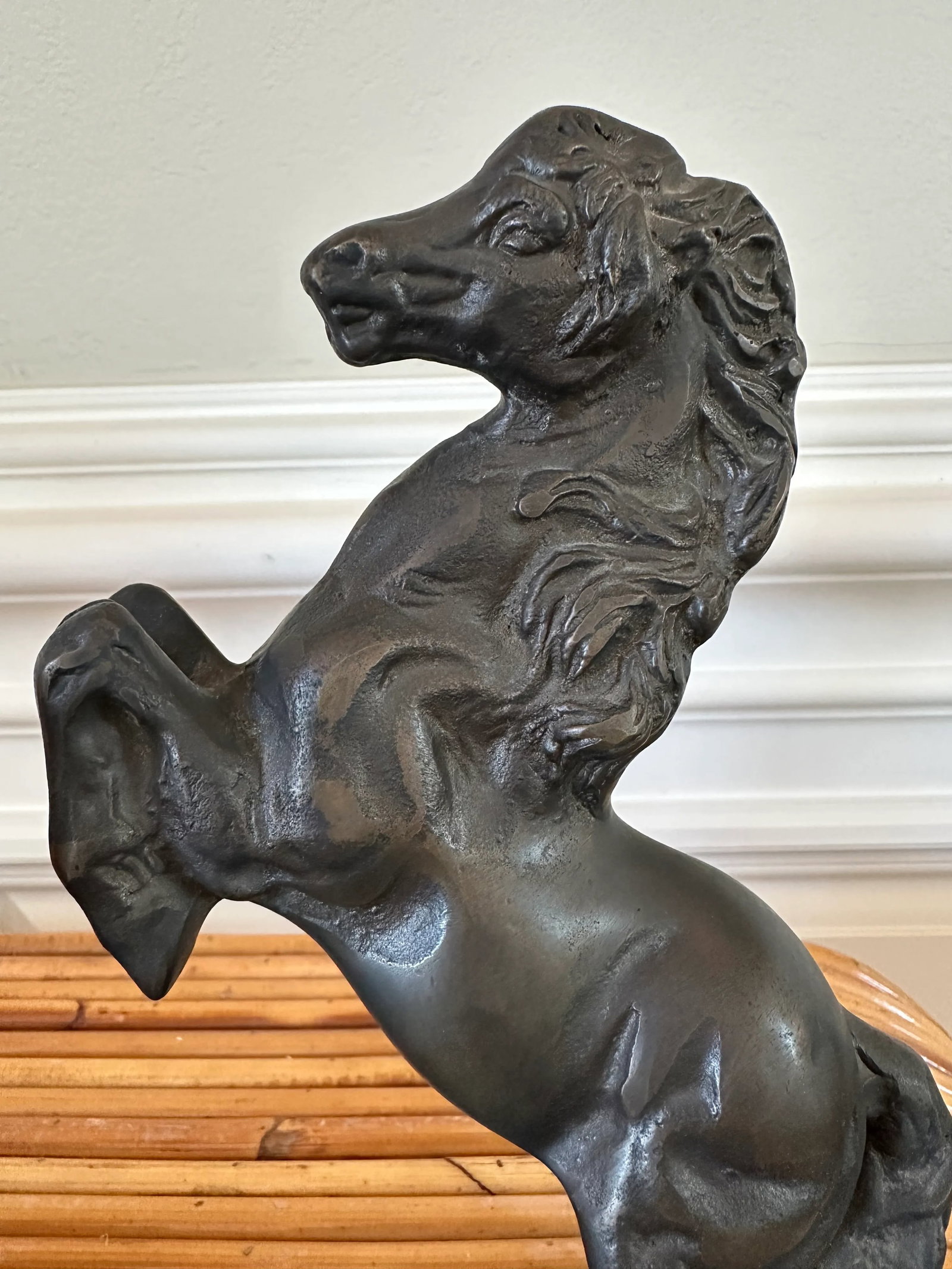 Vintage 1970's Bronze Finish Horse Sculptures -a Pair - 4