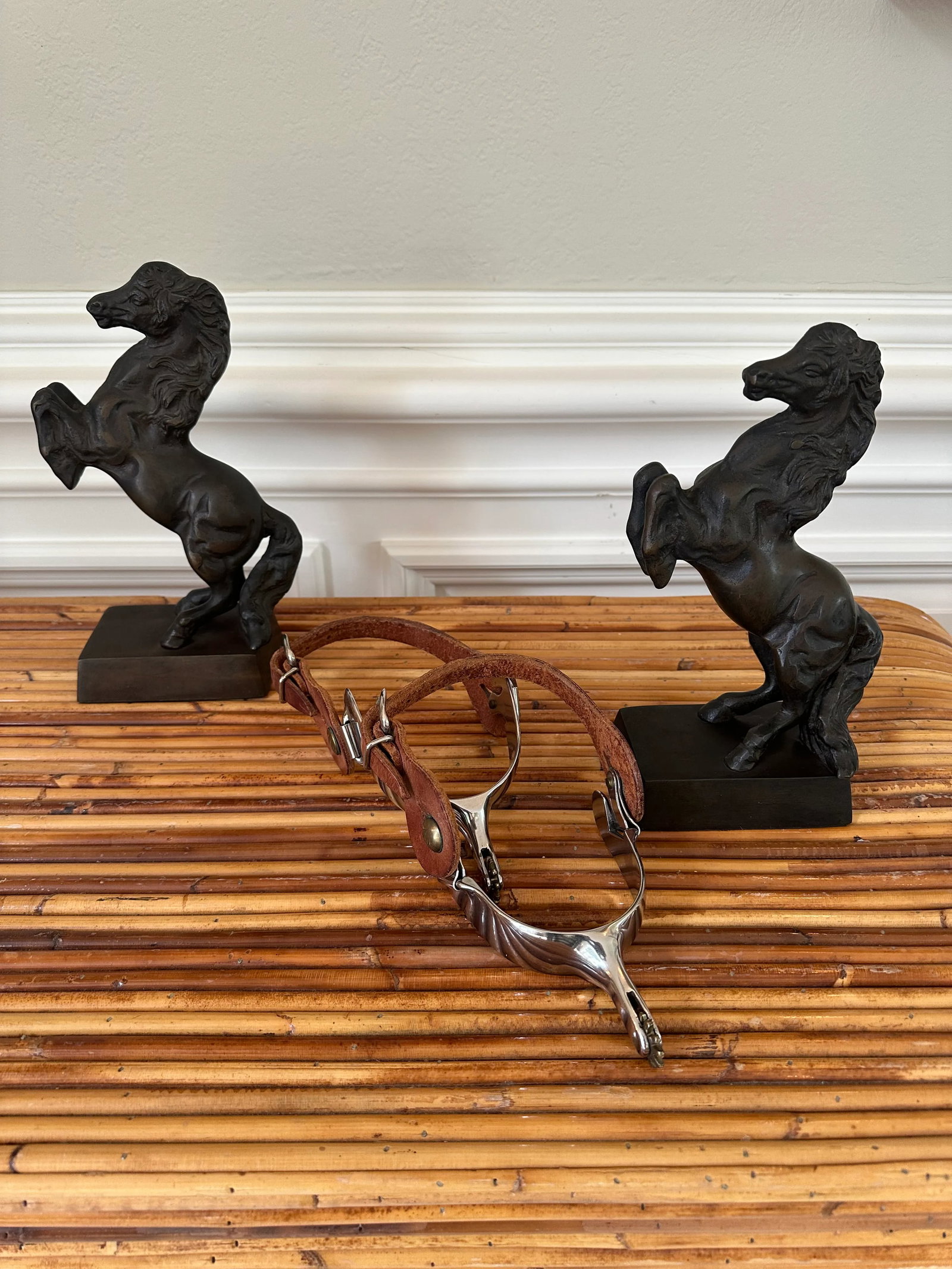Vintage 1970's Bronze Finish Horse Sculptures -a Pair - 7