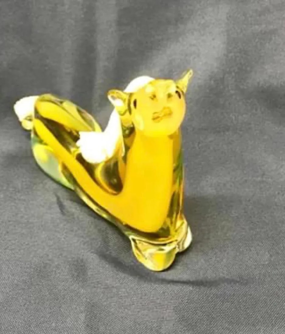 Midcentury Murano Glass Art "Laying Horse" Figurine - 2