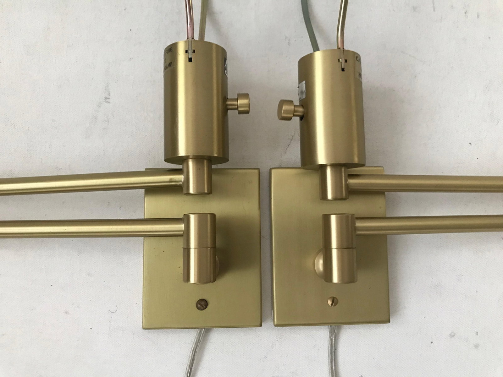 Mendizabal Industria Brass Swing Out Arm Wall Lamps Modern- a Pair - 3