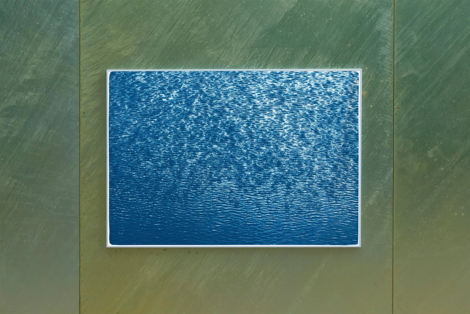 Serene Cove Waters in the Mediterranean, Nautical Cyanotype Print of a Greek Cove, Limited Edition b - 2