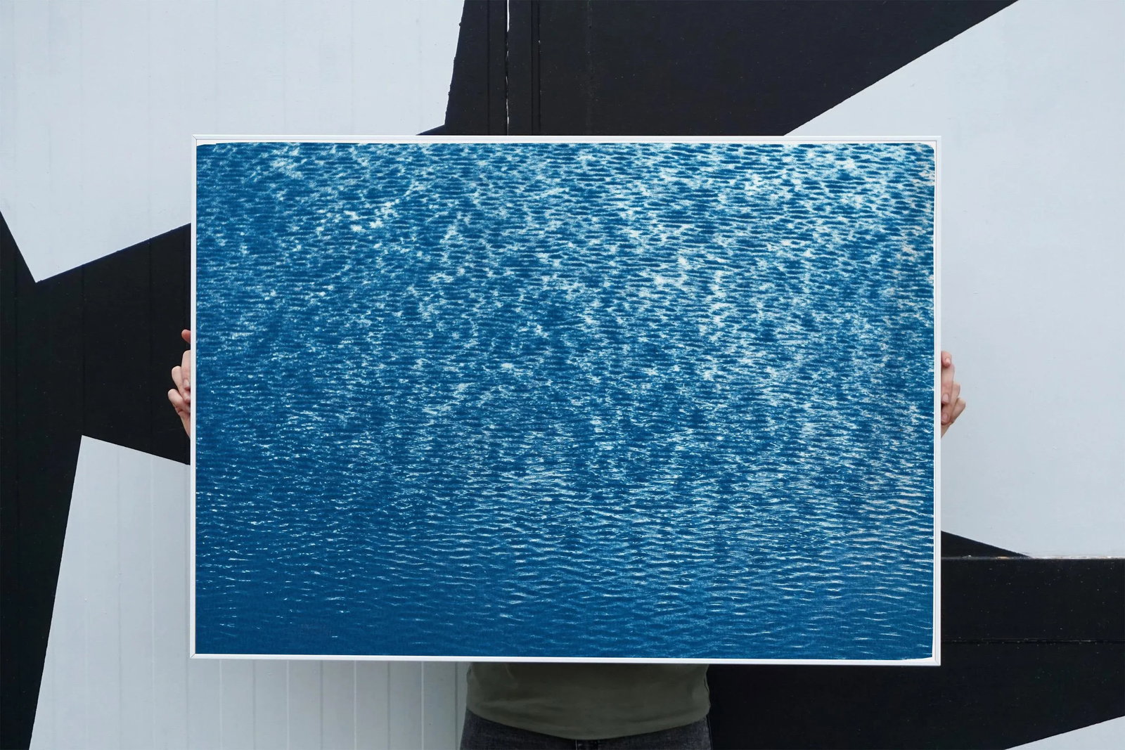 Serene Cove Waters in the Mediterranean, Nautical Cyanotype Print of a Greek Cove, Limited Edition b - 3