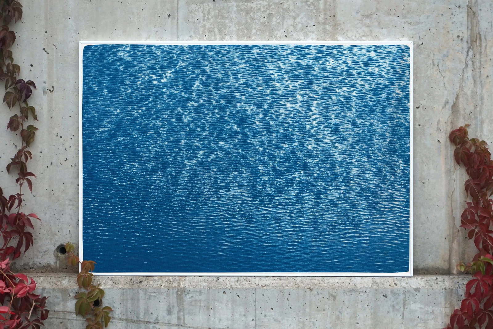 Serene Cove Waters in the Mediterranean, Nautical Cyanotype Print of a Greek Cove, Limited Edition b - 5