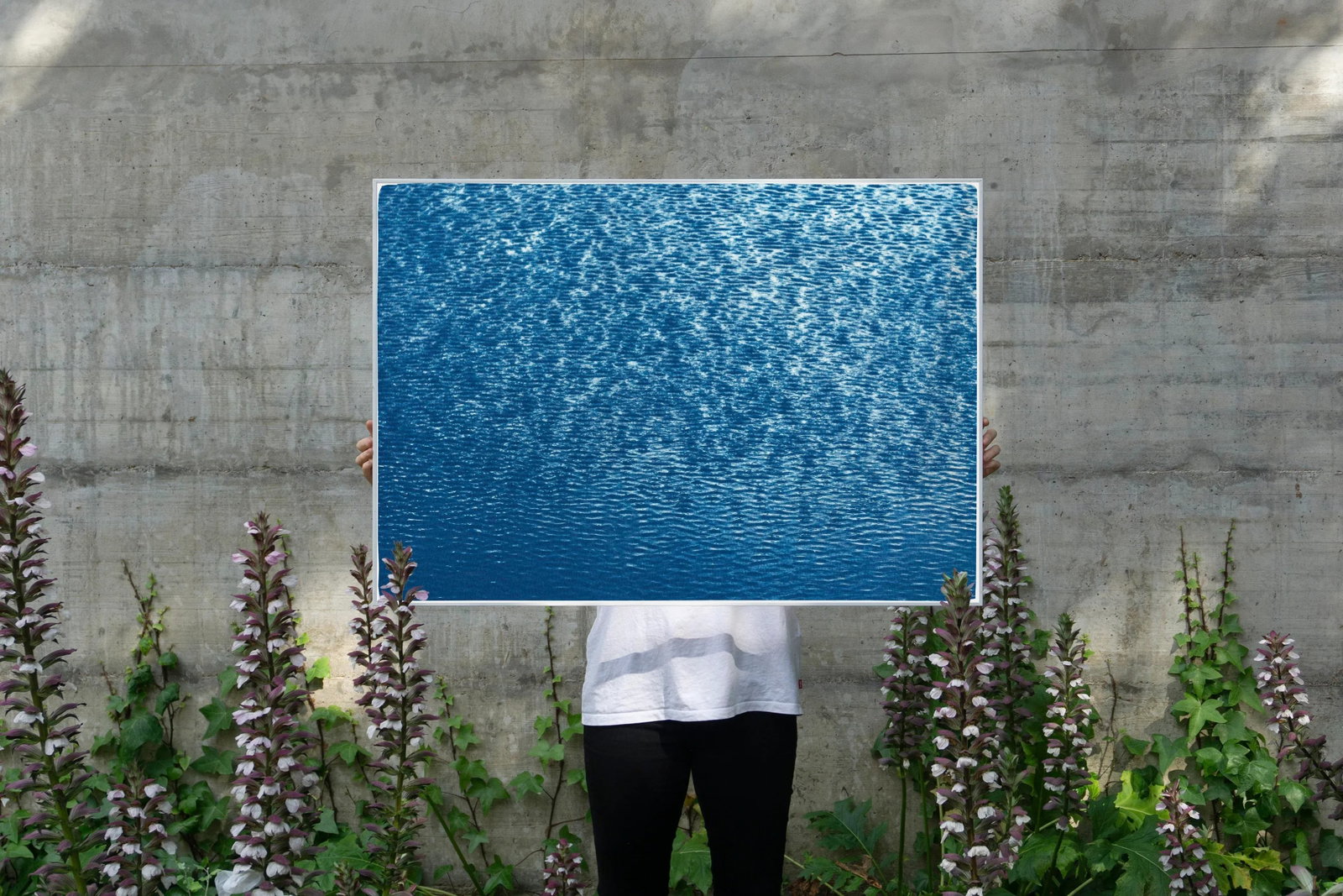 Serene Cove Waters in the Mediterranean, Nautical Cyanotype Print of a Greek Cove, Limited Edition b - 7