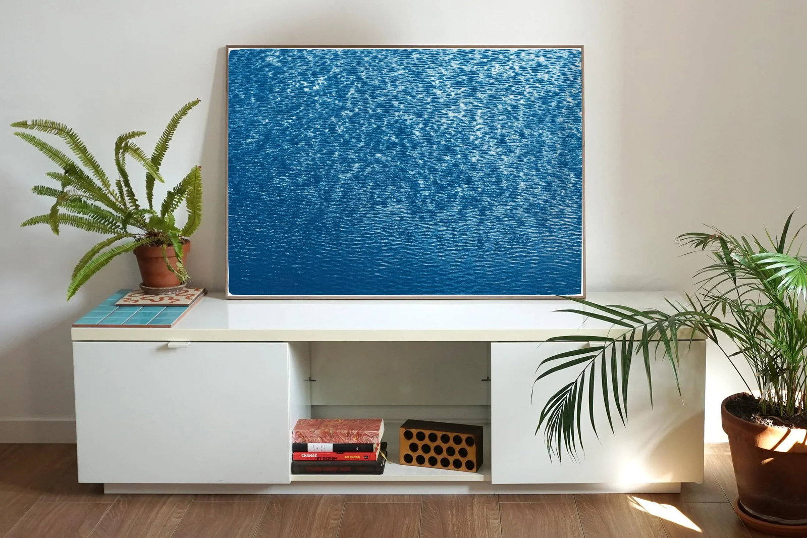 Serene Cove Waters in the Mediterranean, Nautical Cyanotype Print of a Greek Cove, Limited Edition b - 8