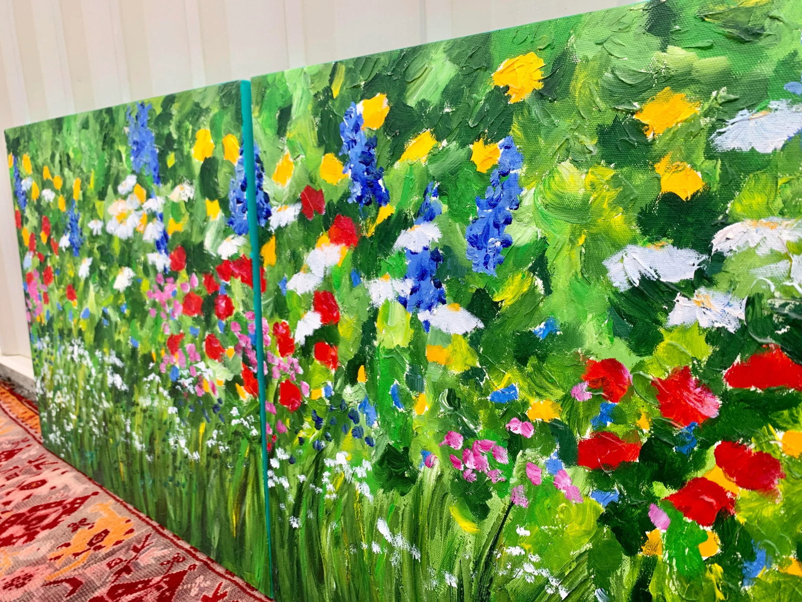 Original Teresa M. Turner "Freedom Garden" Diptych Paintings- a Pair - 5
