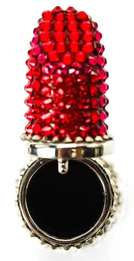 2020s Judith Leiber Lipstick Pillbox Crystal Pill Box - 2