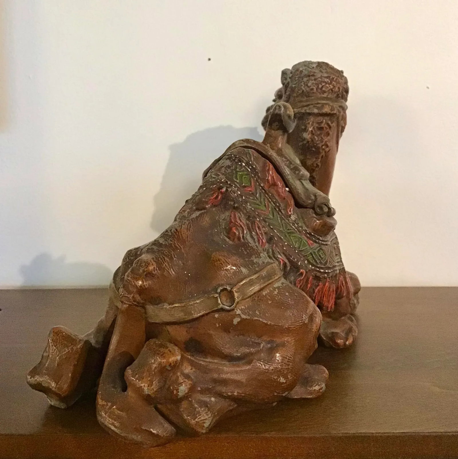 Antique Anglo-Indian Styled Cast Metal Camel Inkwell Sculpture - 10