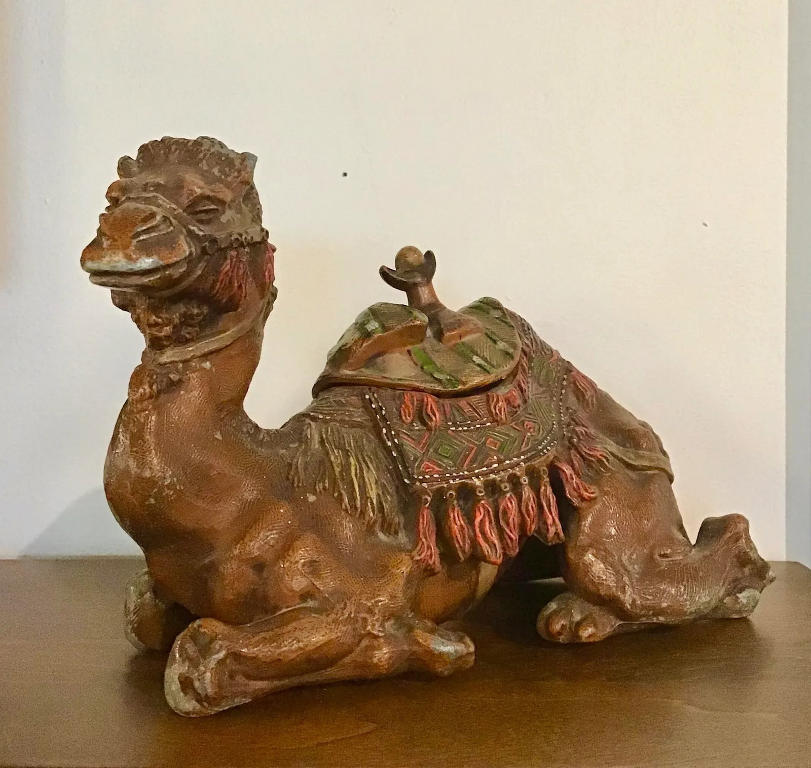 Antique Anglo-Indian Styled Cast Metal Camel Inkwell Sculpture - 2