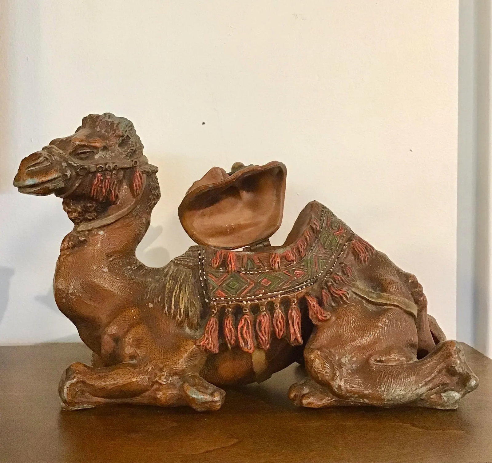 Antique Anglo-Indian Styled Cast Metal Camel Inkwell Sculpture - 3