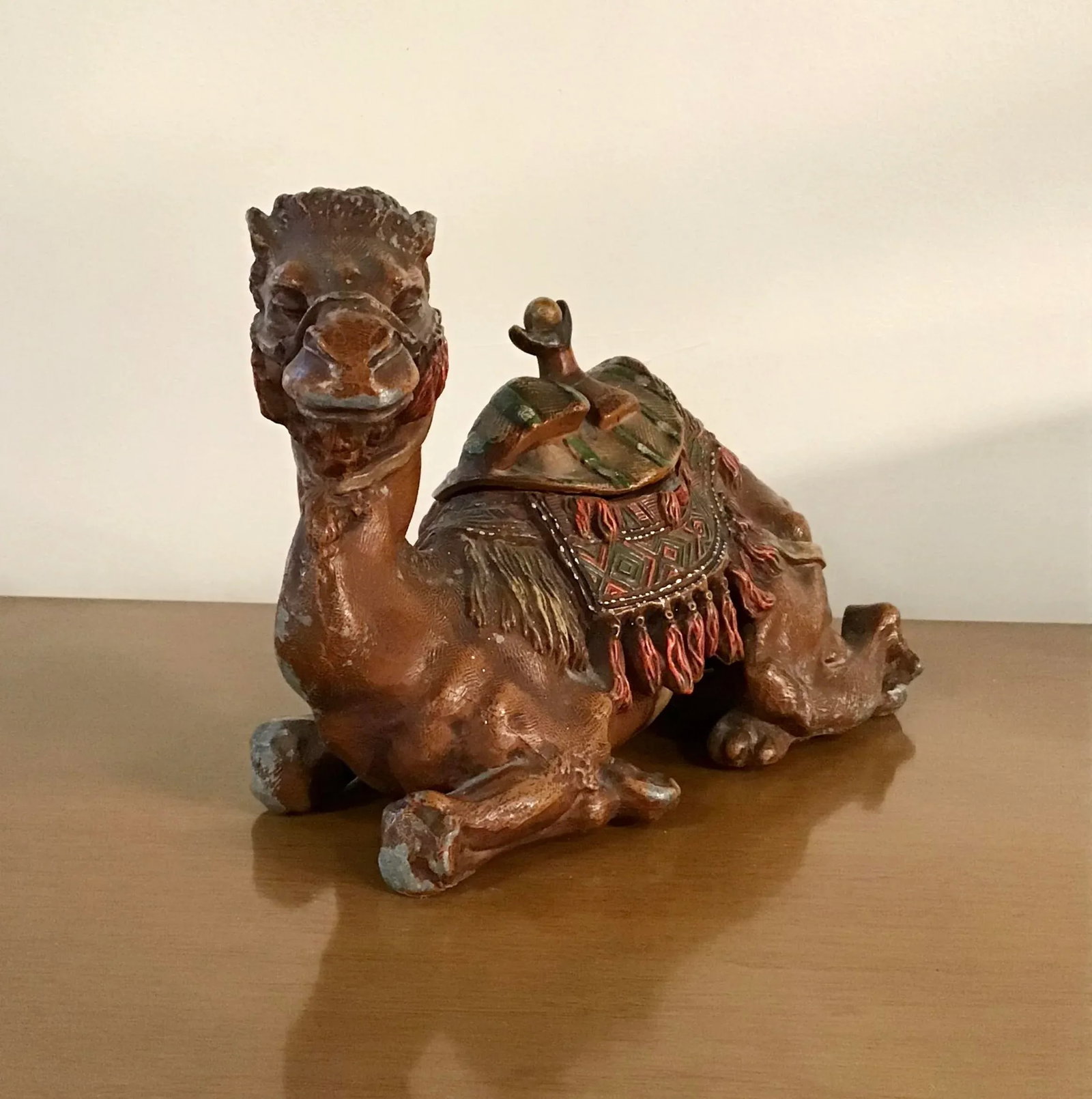 Antique Anglo-Indian Styled Cast Metal Camel Inkwell Sculpture - 5