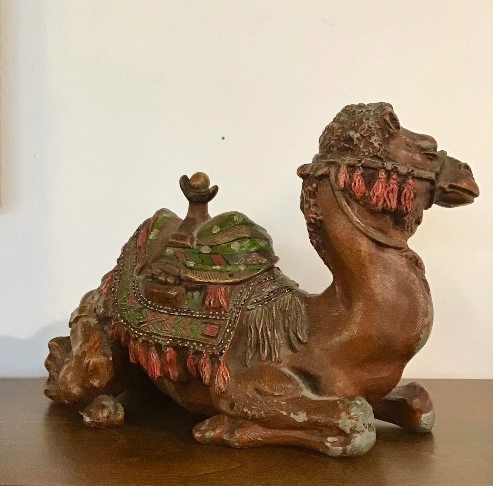 Antique Anglo-Indian Styled Cast Metal Camel Inkwell Sculpture - 6