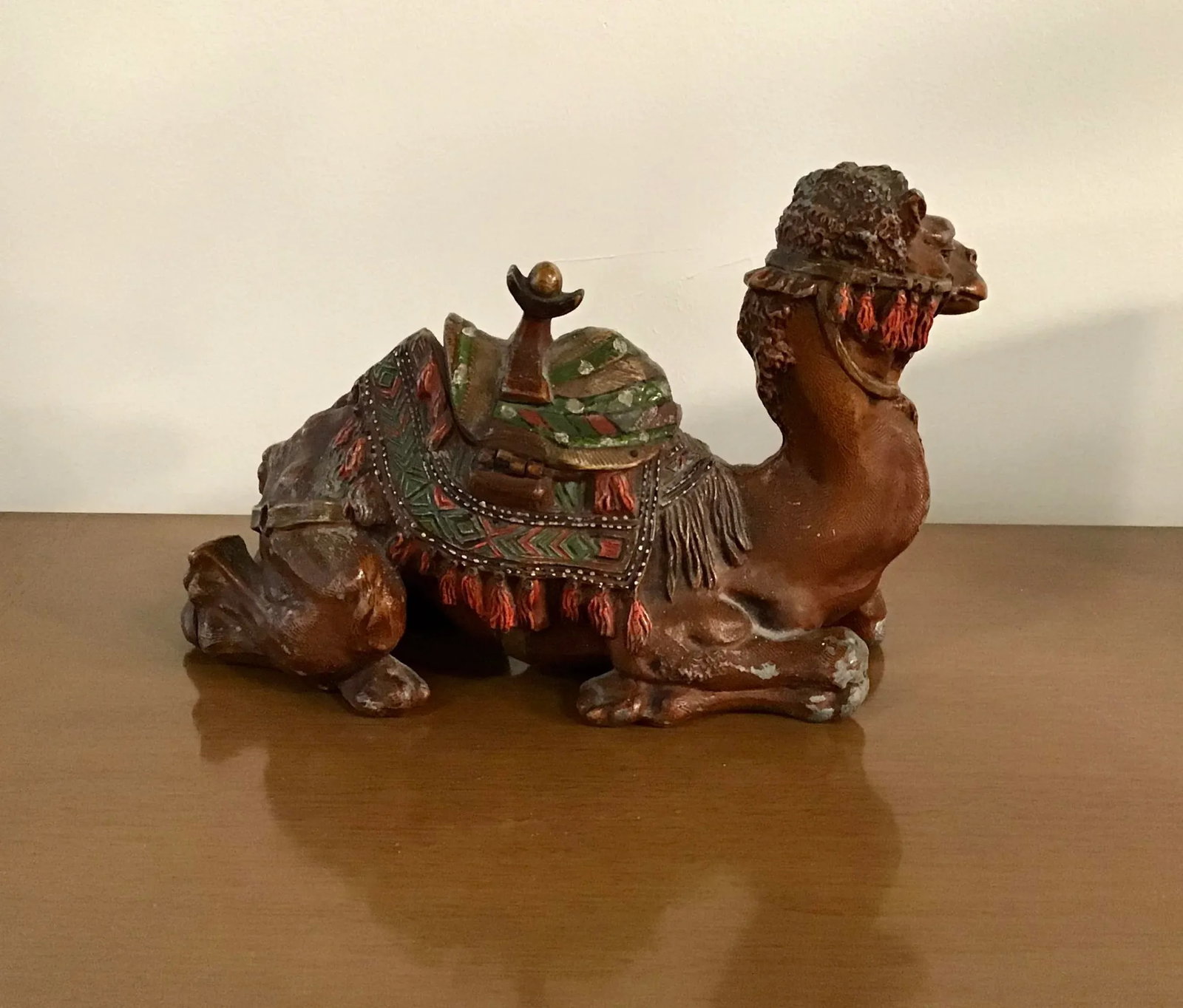 Antique Anglo-Indian Styled Cast Metal Camel Inkwell Sculpture - 7