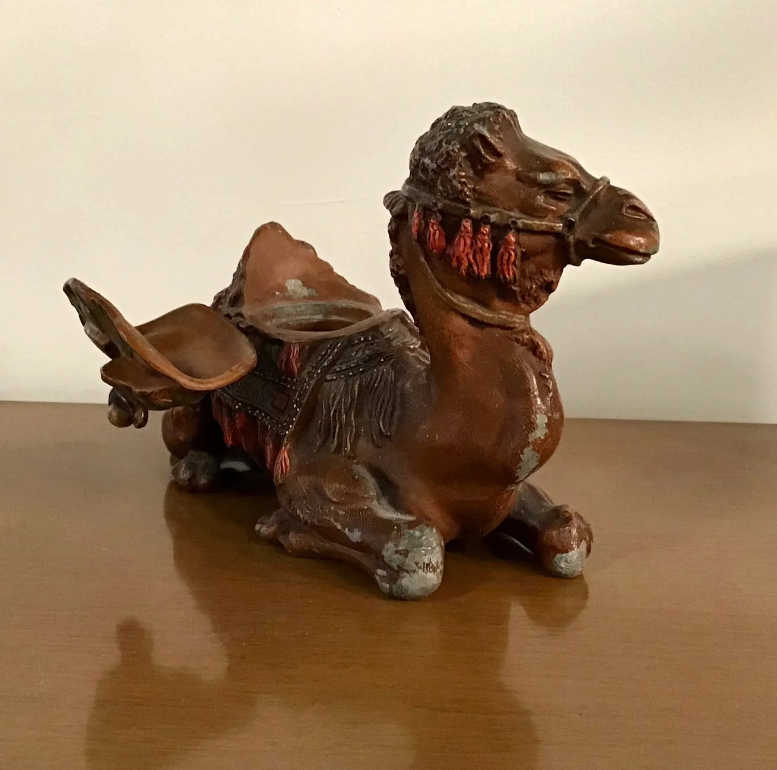 Antique Anglo-Indian Styled Cast Metal Camel Inkwell Sculpture - 8