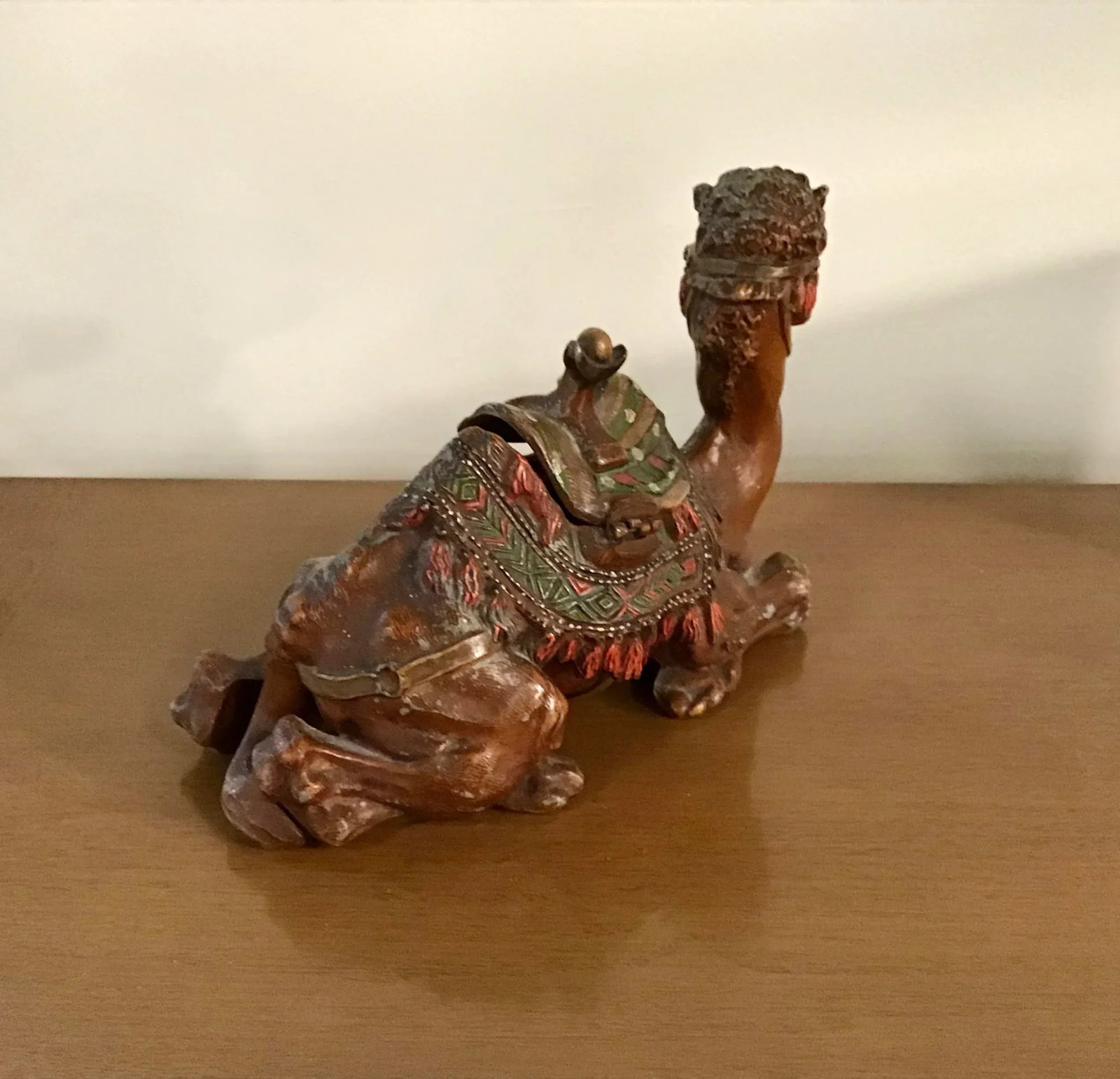 Antique Anglo-Indian Styled Cast Metal Camel Inkwell Sculpture - 9