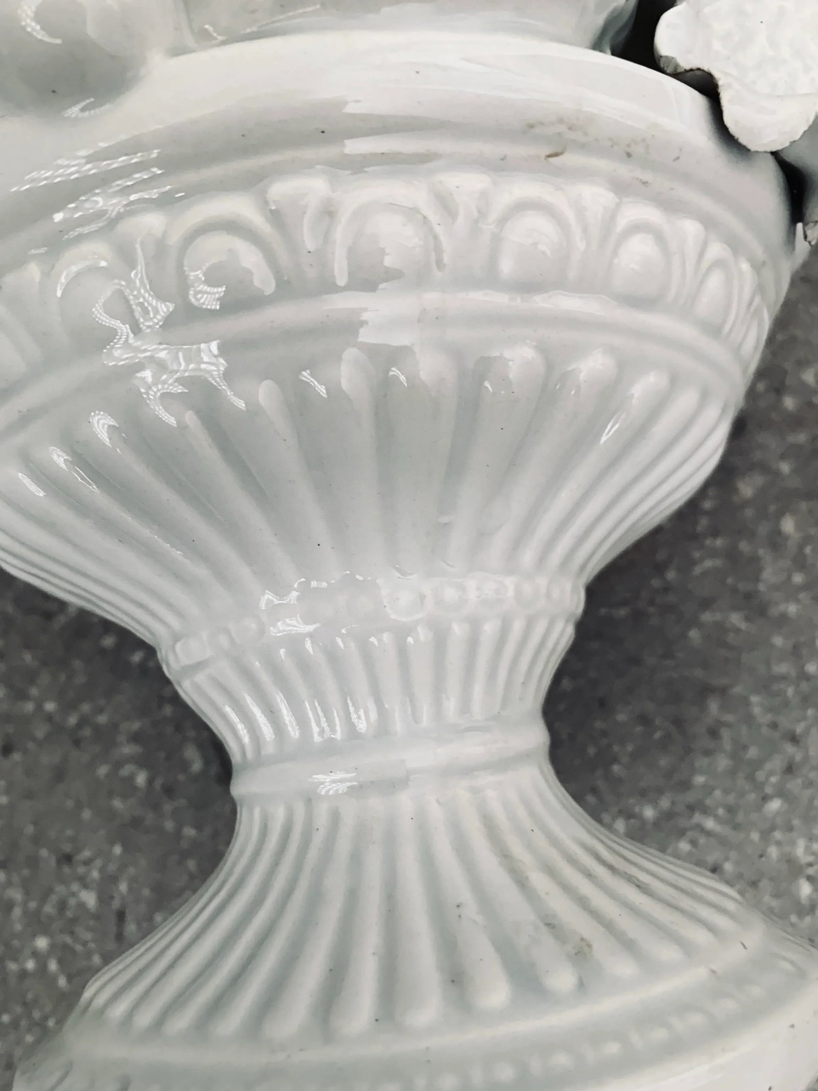 Large Vintage Mid-Century Italian Majolica Blanc De Chine Porcelain Fruit Centerpiece Topiary in a P - 5