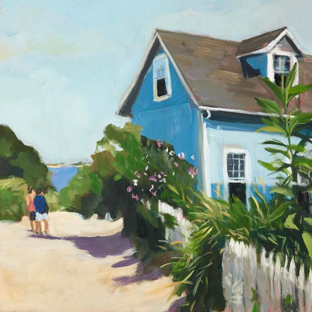 Mary Breneman, Blue House, Oil on Canvas, Framed - 2