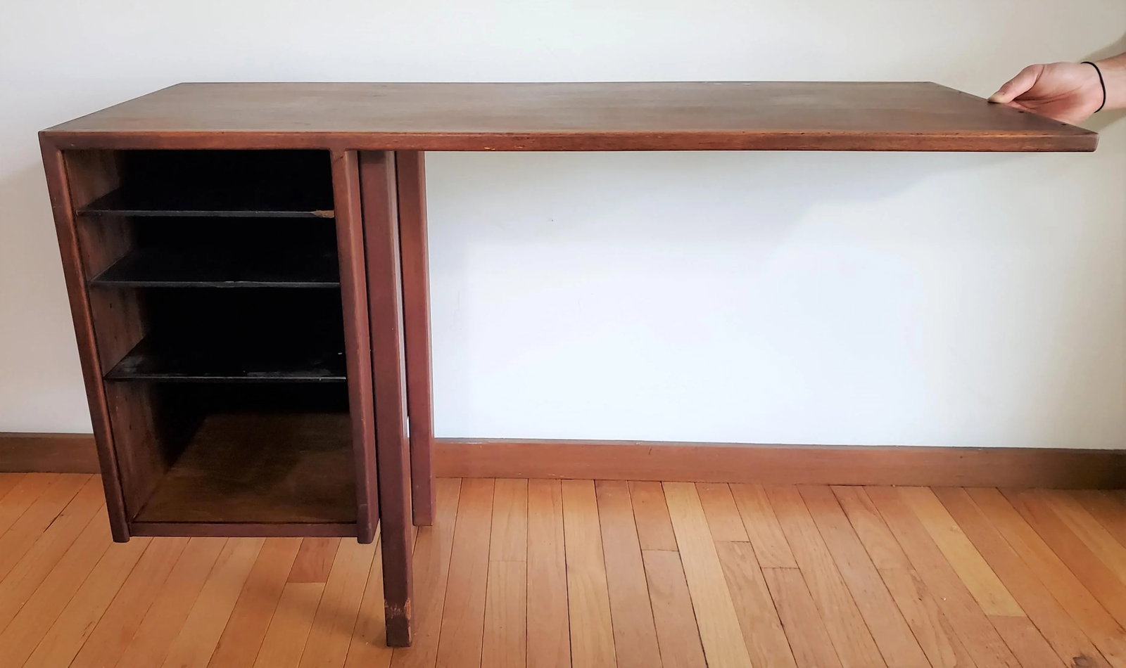 Mid-Century Modern Walnut Floating Desk by Jens Risom - 13